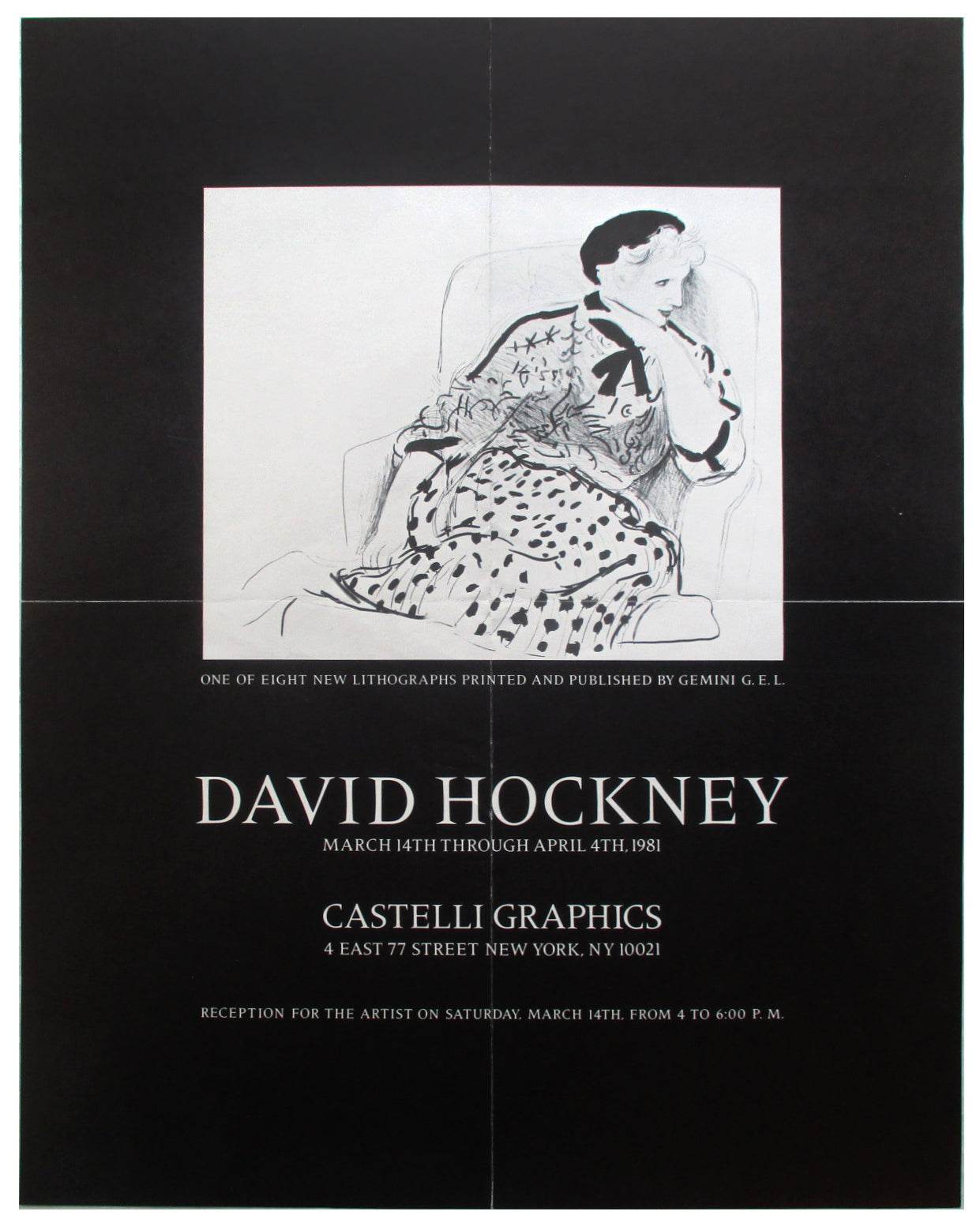 David Hockney at Castelli Graphics, 1981 Offset Lithograph Poster - Joseph K. Levene Fine Art, Ltd.