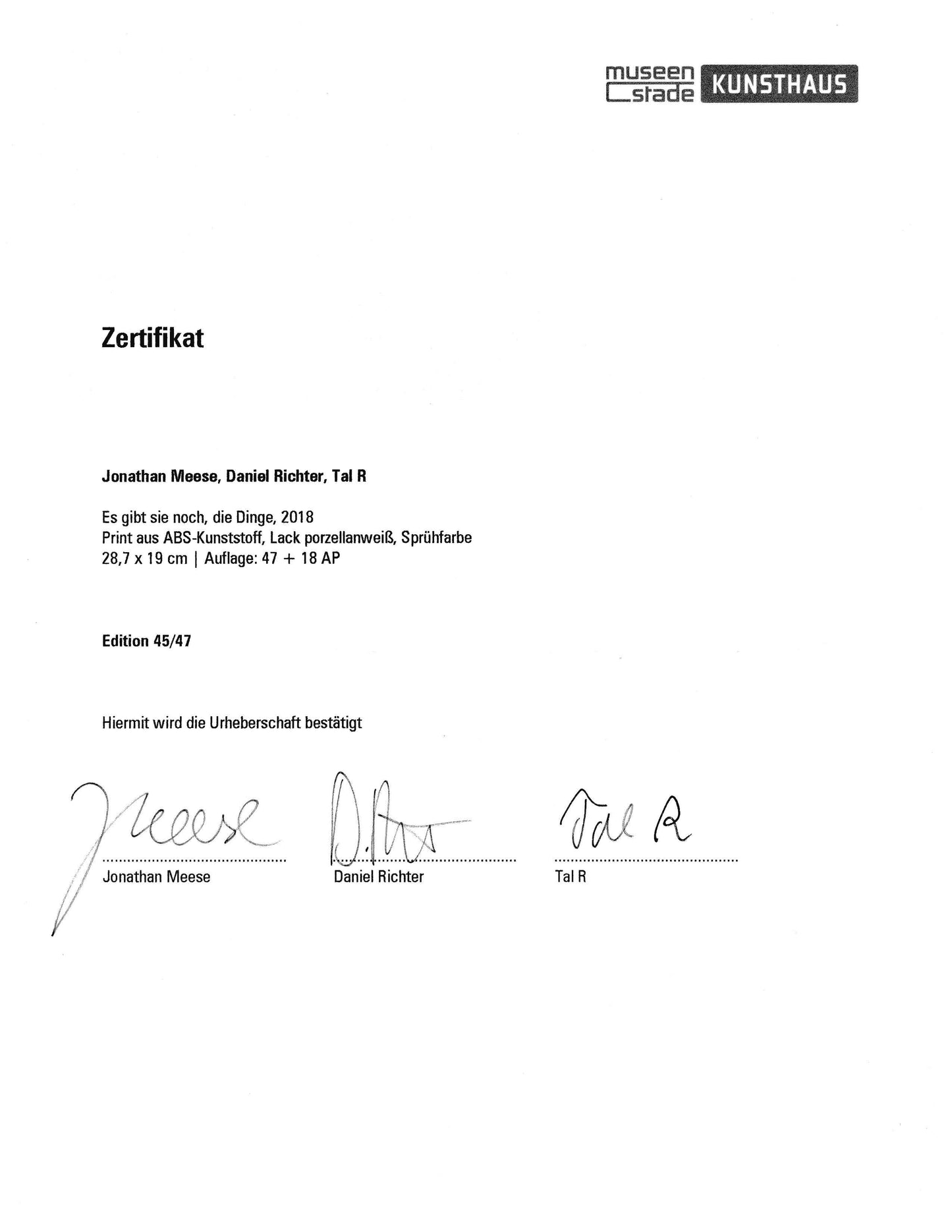 Jonathan Meese, Daniel Richter, Tal R Bavid Dowie 2018 Ltd Ed Multiple - Joseph K. Levene Fine Art, Ltd.