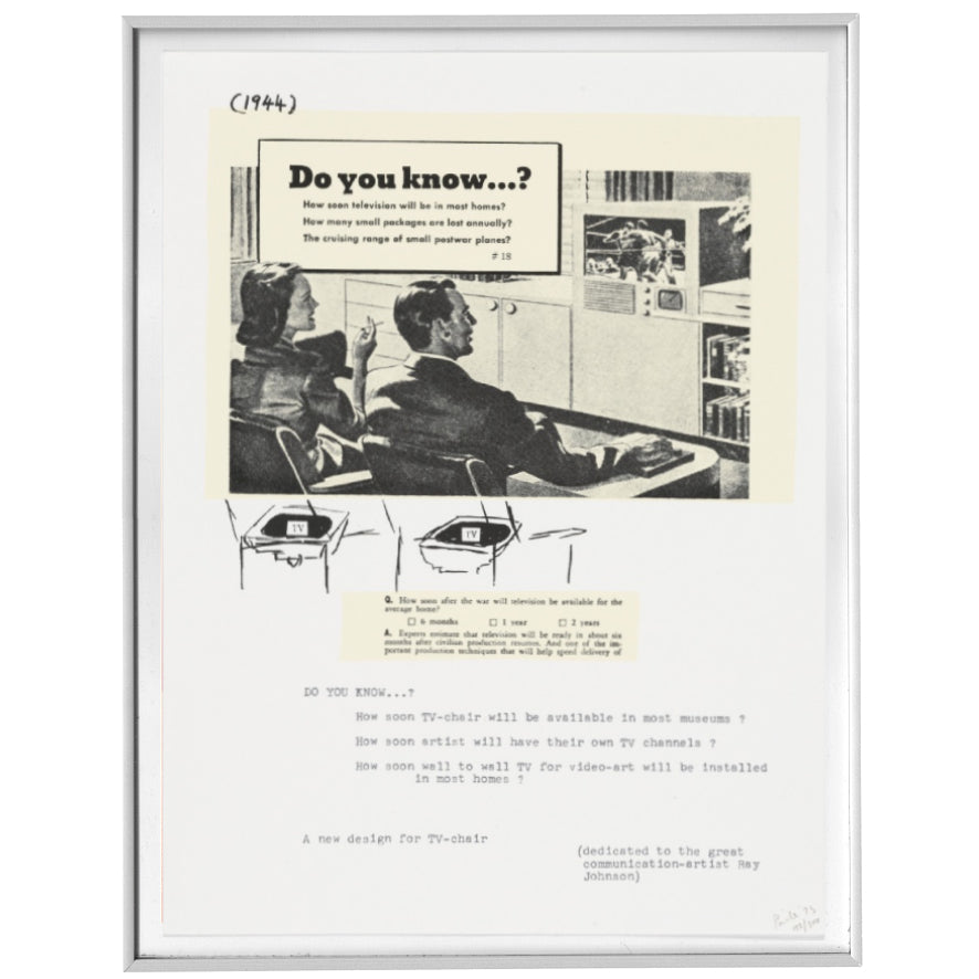 Nam June Paik Untitled 1973 Signed Limited Edition Screenprint