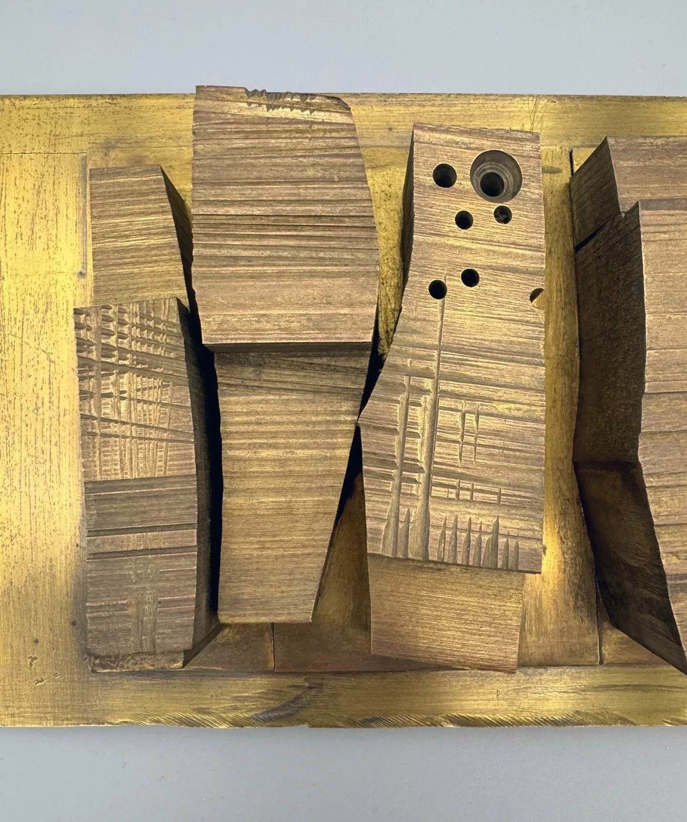 Tony Rosenthal Study for Abstract Plaque 1964 Signed Unique Brass Maquette - Joseph K. Levene Fine Art, Ltd.