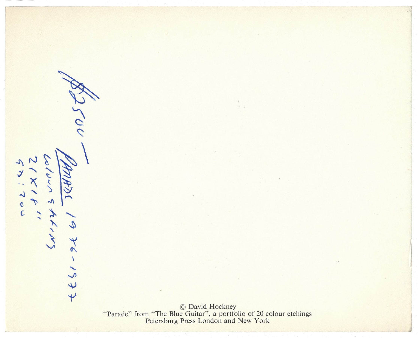 David Hockney The Blue Guitar 1977 Set 20 Miniature Offset Lithographs - Joseph K. Levene Fine Art, Ltd.