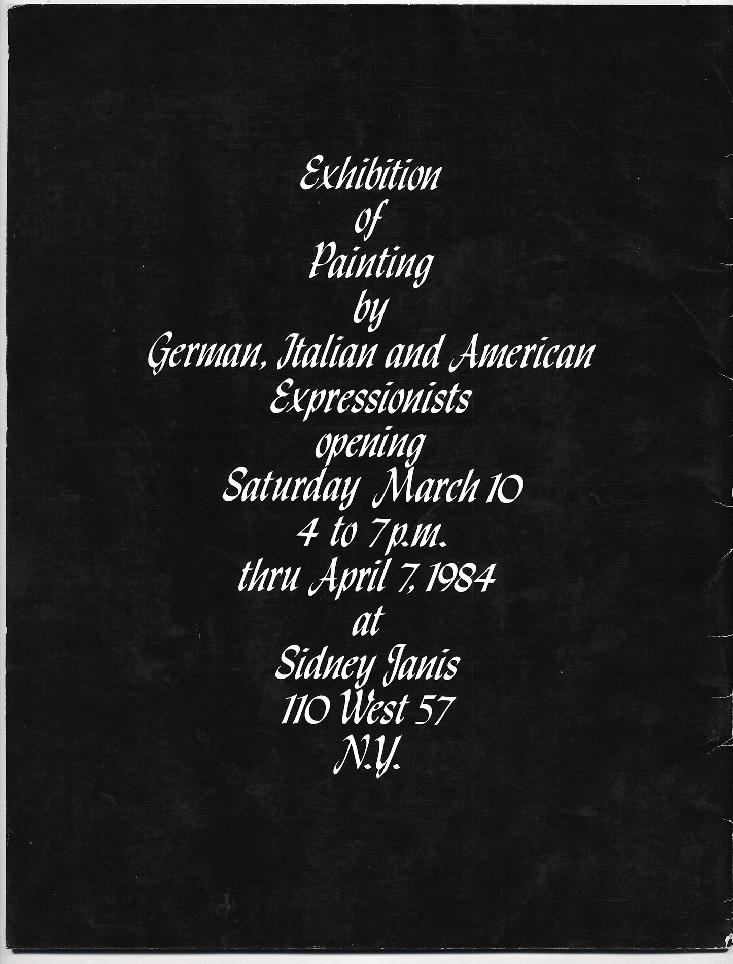 Modern Expressionists 1984 Exhibition: Sidney Janis Gallery 1st Edition - Joseph K. Levene Fine Art, Ltd.