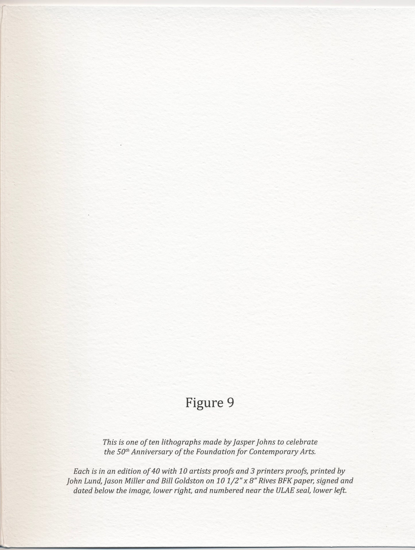 Jasper Johns Figure 9 from 0–9 2012 ULAE 321 Signed Original Lithograph