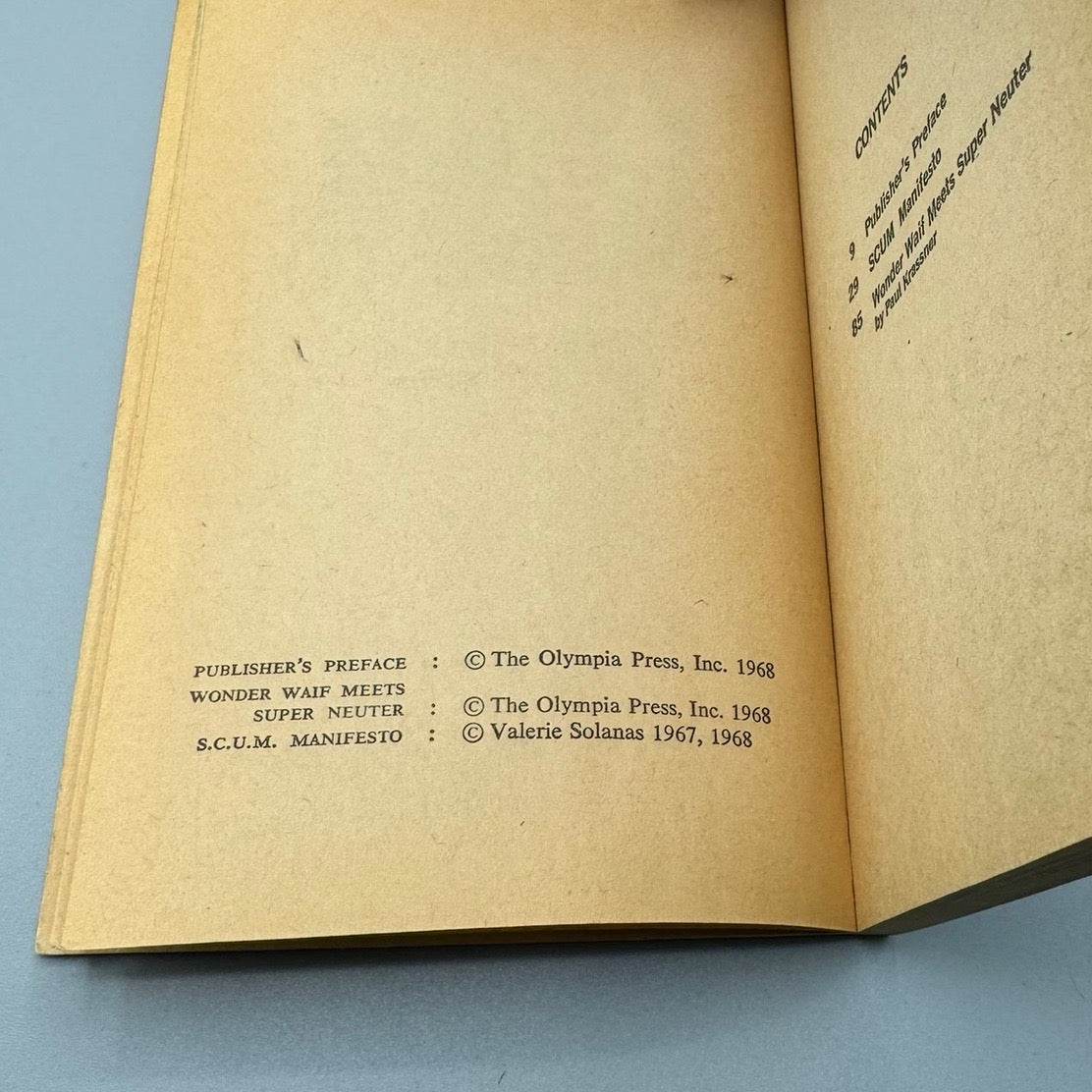 S.C.U.M. Manifesto: Society for Cutting Up Men 1968 1st Ed - Joseph K. Levene Fine Art, Ltd.