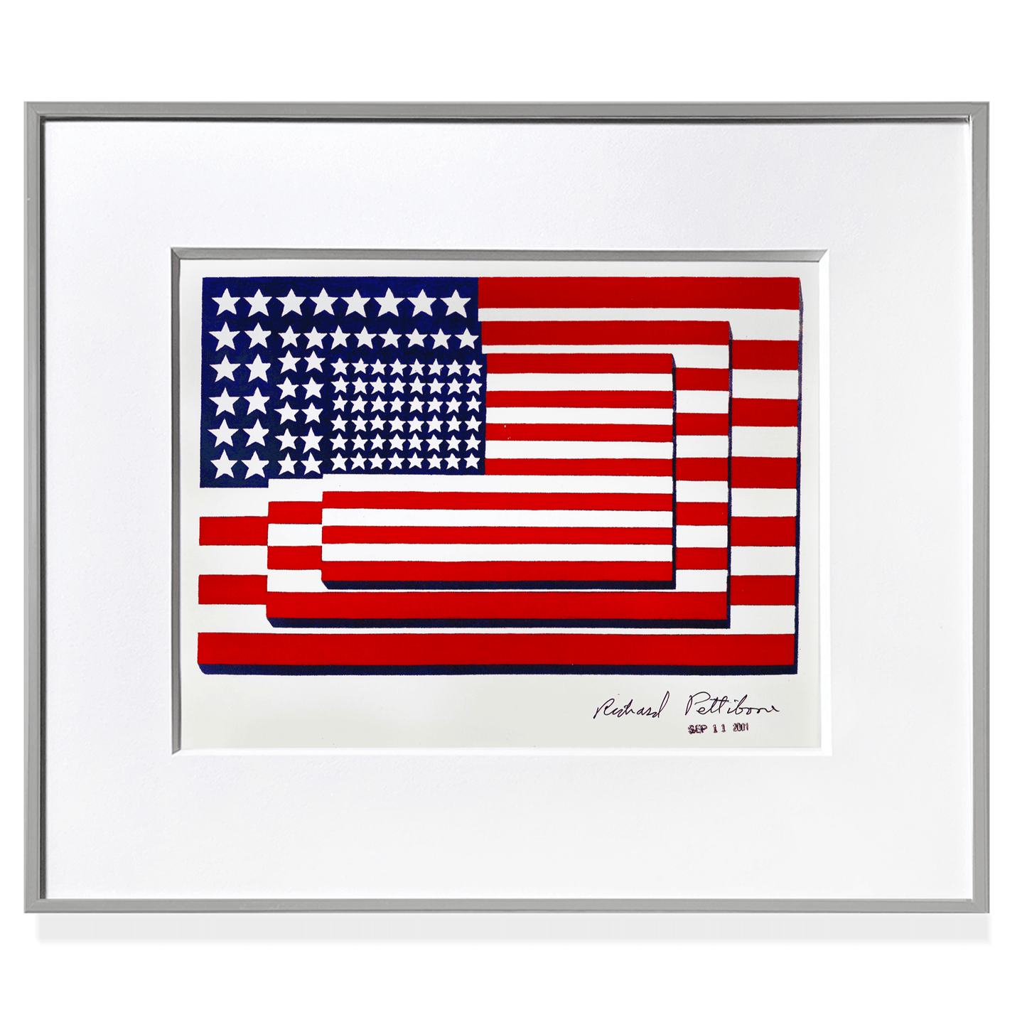 Richard Pettibone Unique Appropriation Jasper Johns Three Flags 1958 - Joseph K. Levene Fine Art, Ltd.