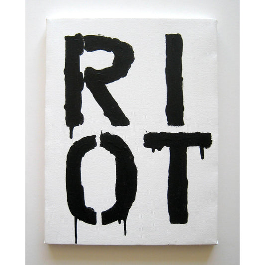 Eric Doeringer Appropriation Christopher Wool RIOT 2005 Canvas - Joseph K. Levene Fine Art, Ltd.