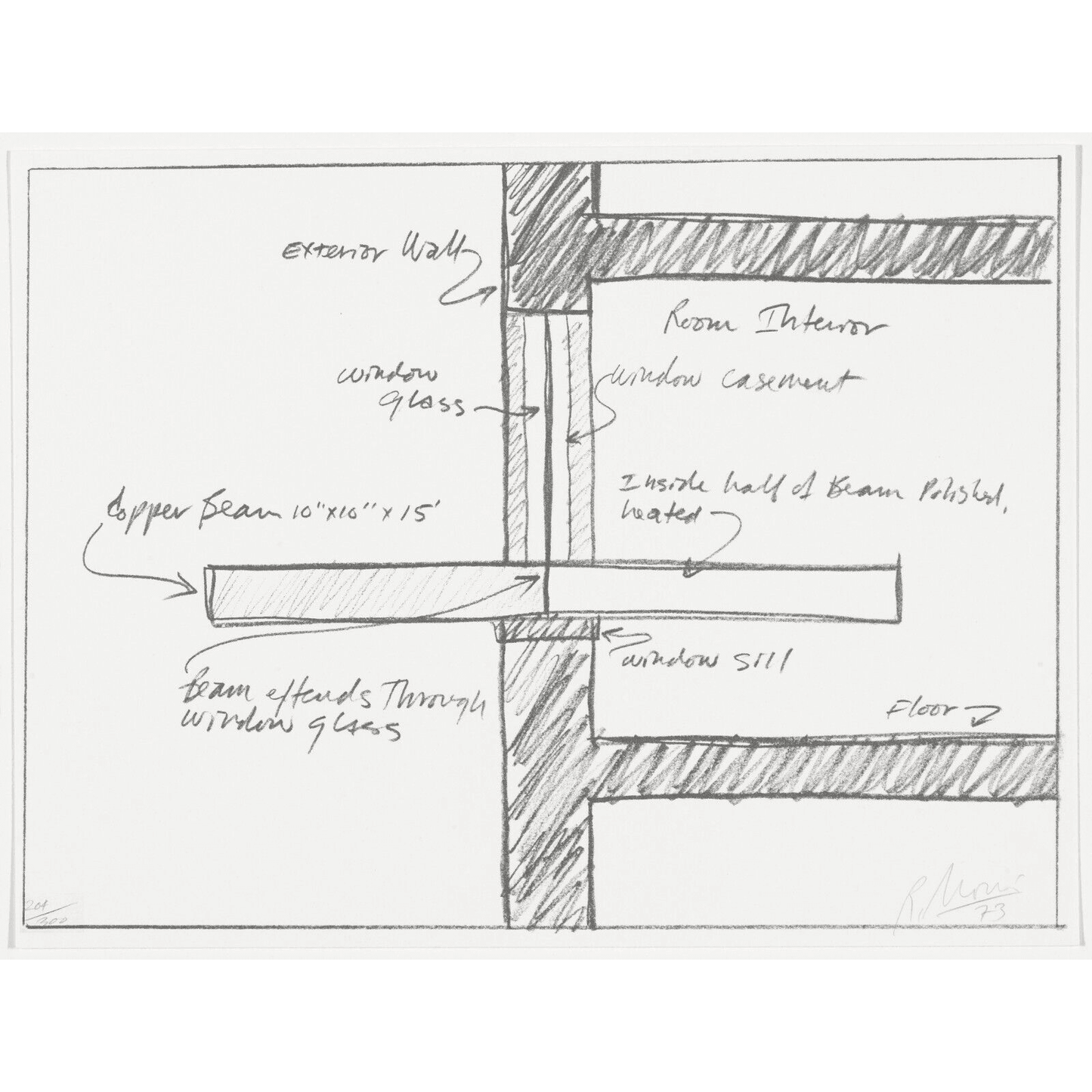 Robert Morris Untitled 1973 Limited Edition Lithograph - Joseph K. Levene Fine Art, Ltd.