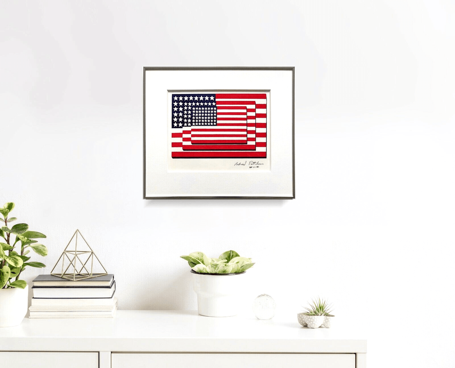 Richard Pettibone Unique Appropriation Jasper Johns Three Flags 1958 - Joseph K. Levene Fine Art, Ltd.