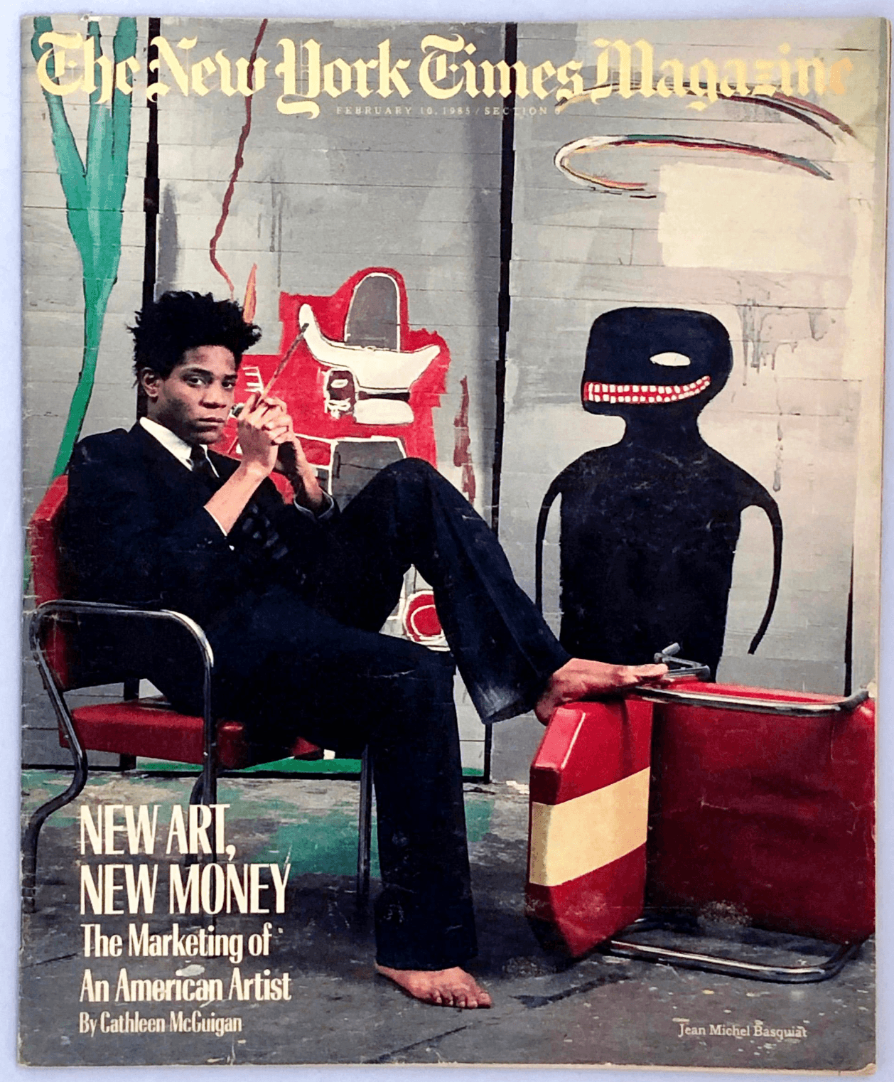 Jean-Michel Basquiat New York Times Magazine February 10, 1985 - Joseph K. Levene Fine Art, Ltd.