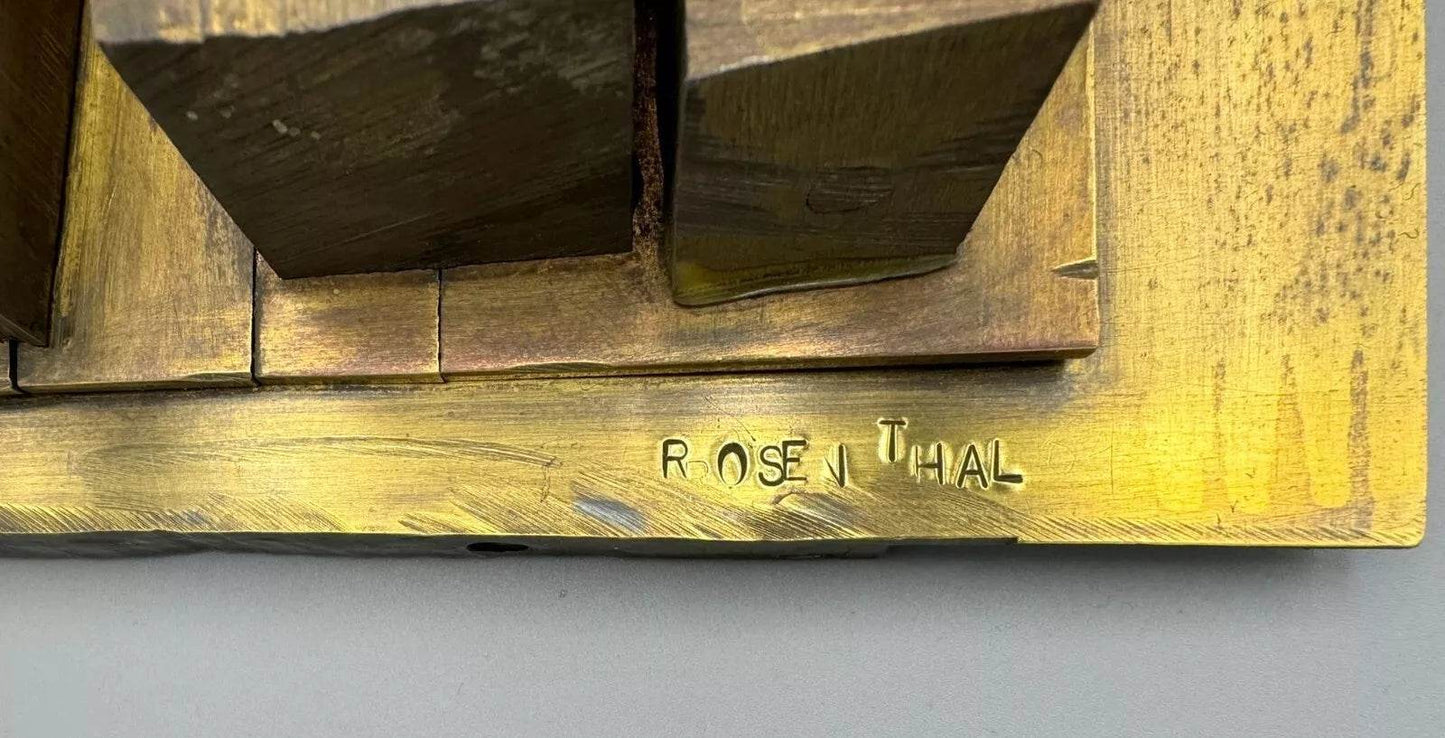Tony Rosenthal Study for Abstract Plaque 1964 Signed Unique Brass Maquette - Joseph K. Levene Fine Art, Ltd.