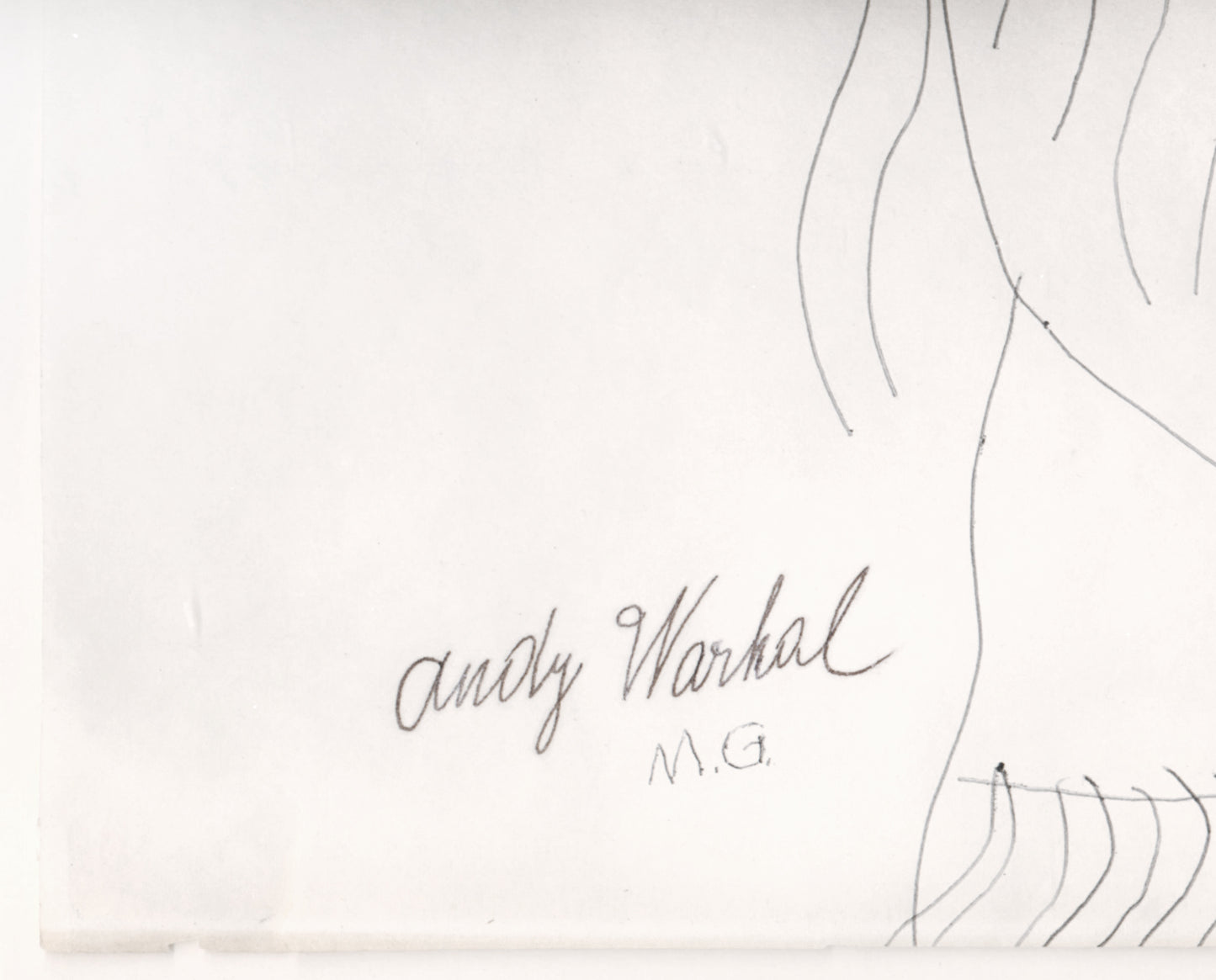 Andy Warhol Unique Female Portrait Ballpoint Pen On Paper, circa 1955 Framed