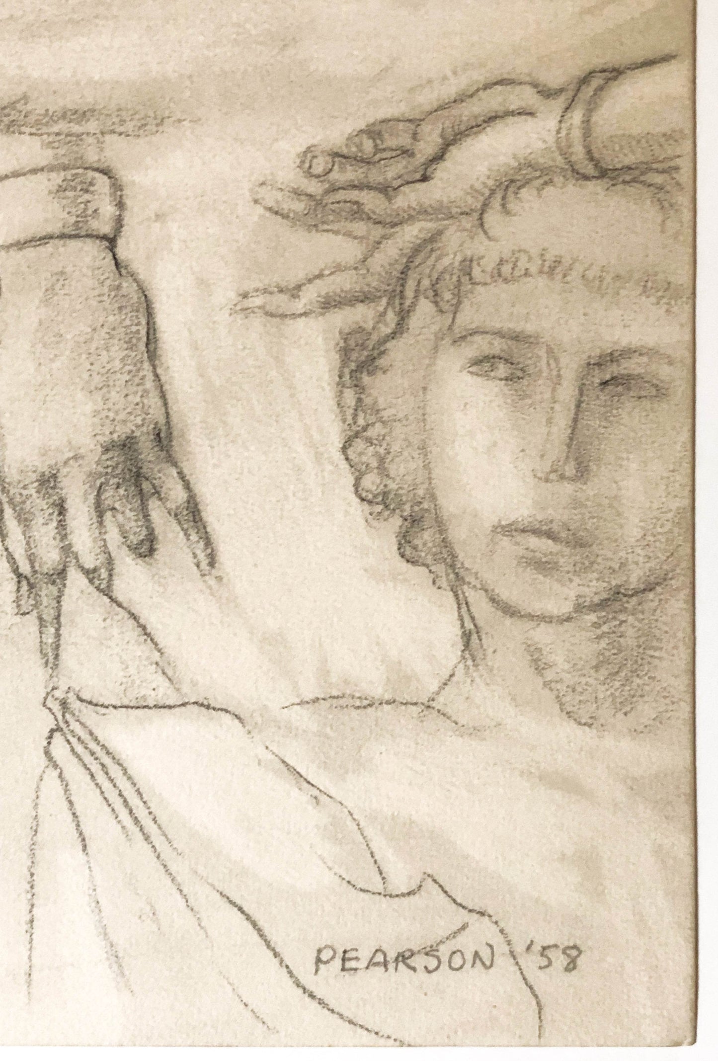 Henry Pearson Hand Study 1958 Signed Dated Unique Drawing - Joseph K. Levene Fine Art, Ltd.