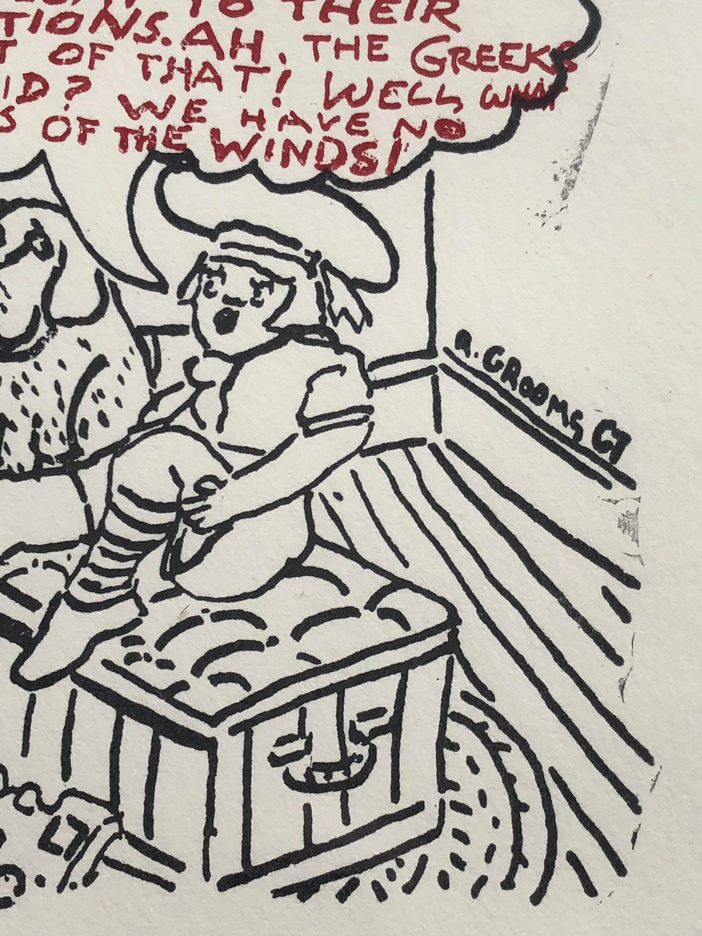 Red Grooms Untitled 1967 Signed Dated Rubber Stamp Print Stamped Indelibly - Joseph K. Levene Fine Art, Ltd.