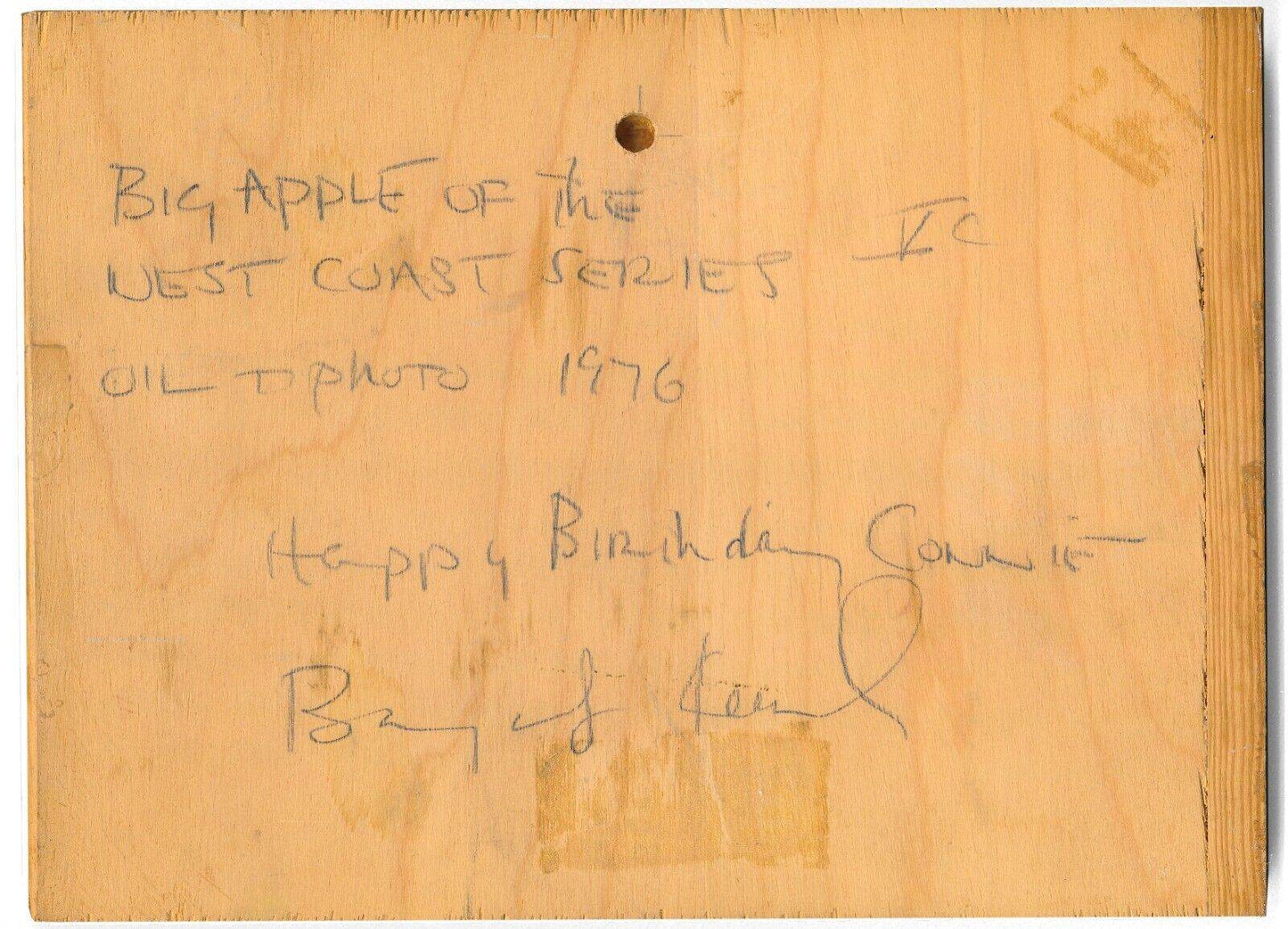 Bayat Keerl Big Apple of the West Coast Series 1976 Signed Painting - Joseph K. Levene Fine Art, Ltd.
