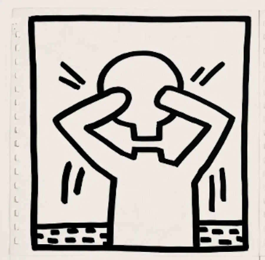 Keith Haring Set of 2 Double Sided 1982 Ltd Edition Offset Lithographs