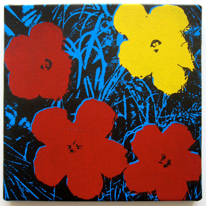 Eric Doeringer Andy Warhol Flowers Bootleg Series Acrylic & Silkscreen on Canvas