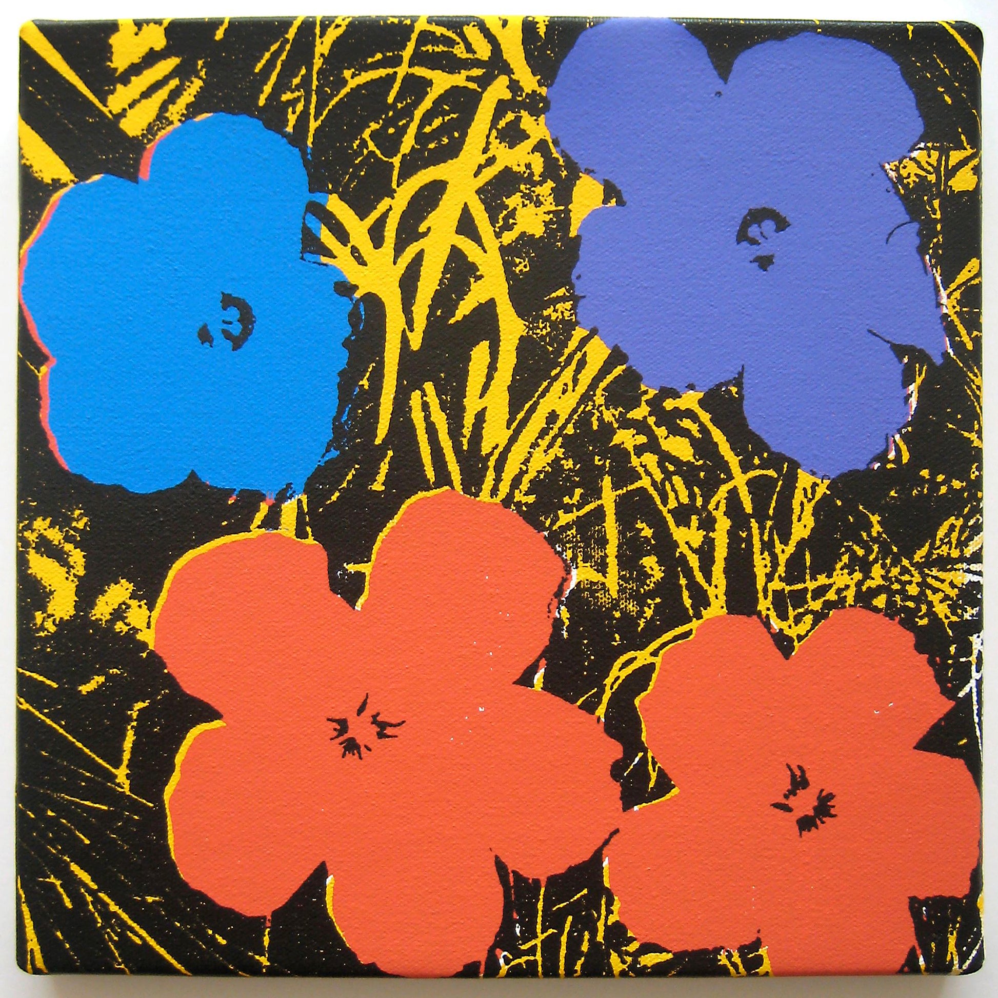 Eric Doeringer Andy Warhol Flowers Bootleg Series Acrylic & Silkscreen on Canvas