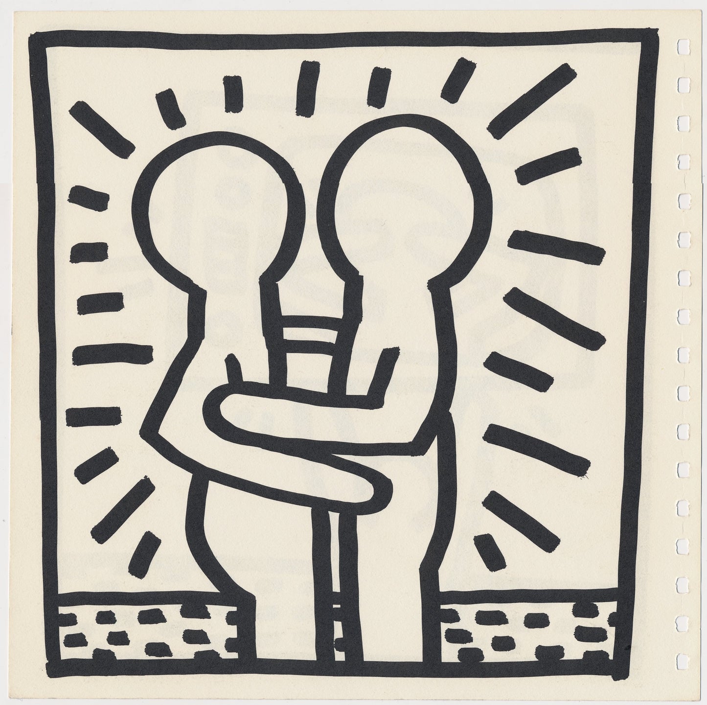 Keith Haring 2 Double Sided 1982 Offset Lithographs Framed