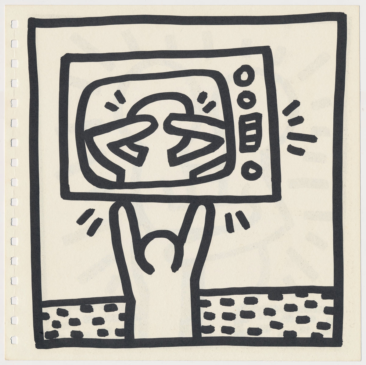 Keith Haring 2 Double Sided 1982 Offset Lithographs Framed