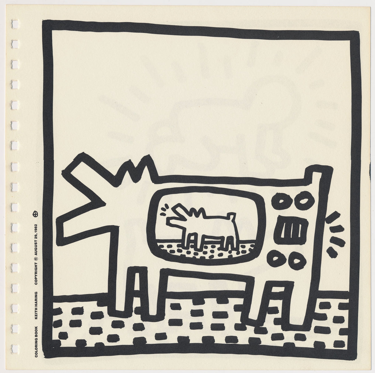 Keith Haring 2 Double Sided 1982 Offset Lithographs Framed