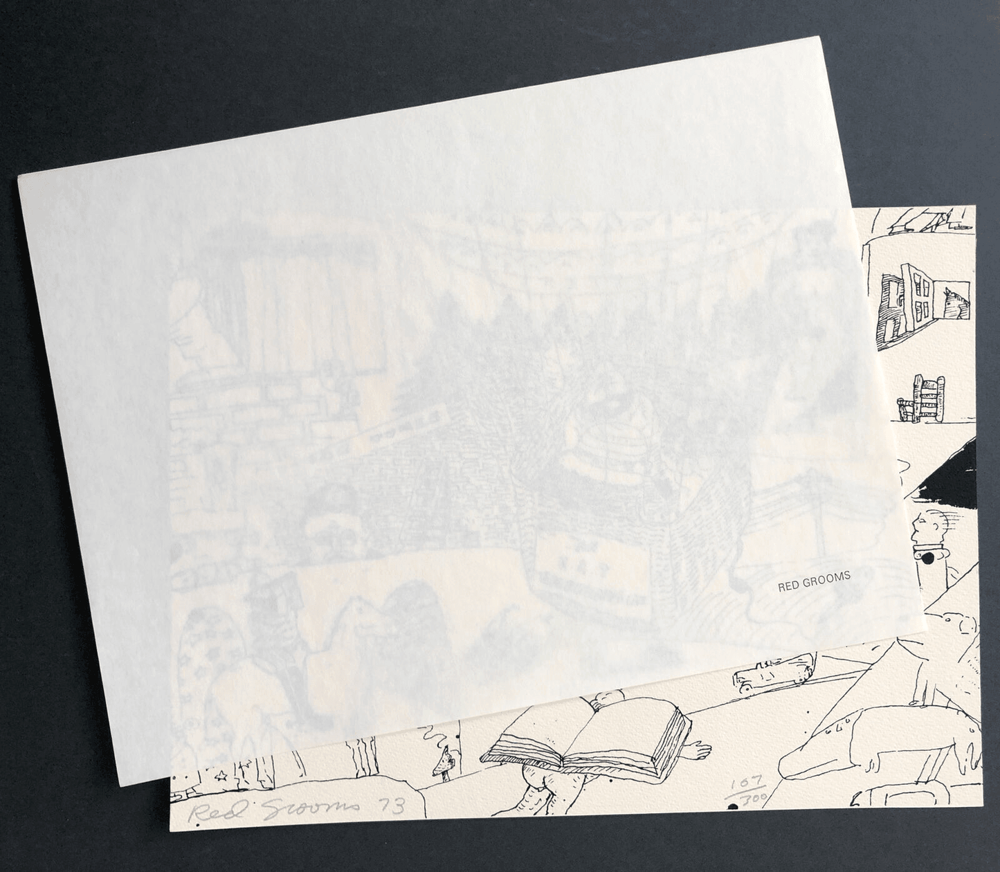 Accompanied with the original paper sleeve with Artist's Name "Red Grooms" from the 1973 Stockholm portfolio.&nbsp; 