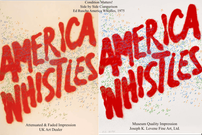 Ed Ruscha America Whistles 1975 Siri Engberg 84 Signed Original Lithograph - Joseph K. Levene Fine Art, Ltd. 
