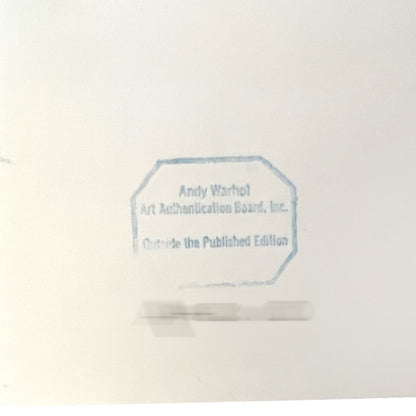 Authentication Stamp verso from The Andy Warhol Art Authentication Board, Inc.
