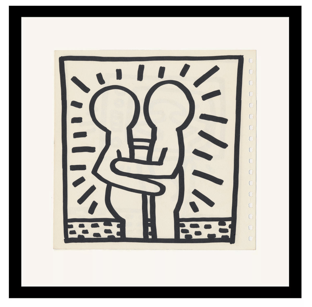 Keith Haring 2 Double Sided 1982 Offset Lithographs Framed