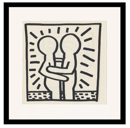 Keith Haring 2 Double Sided 1982 Offset Lithographs Framed