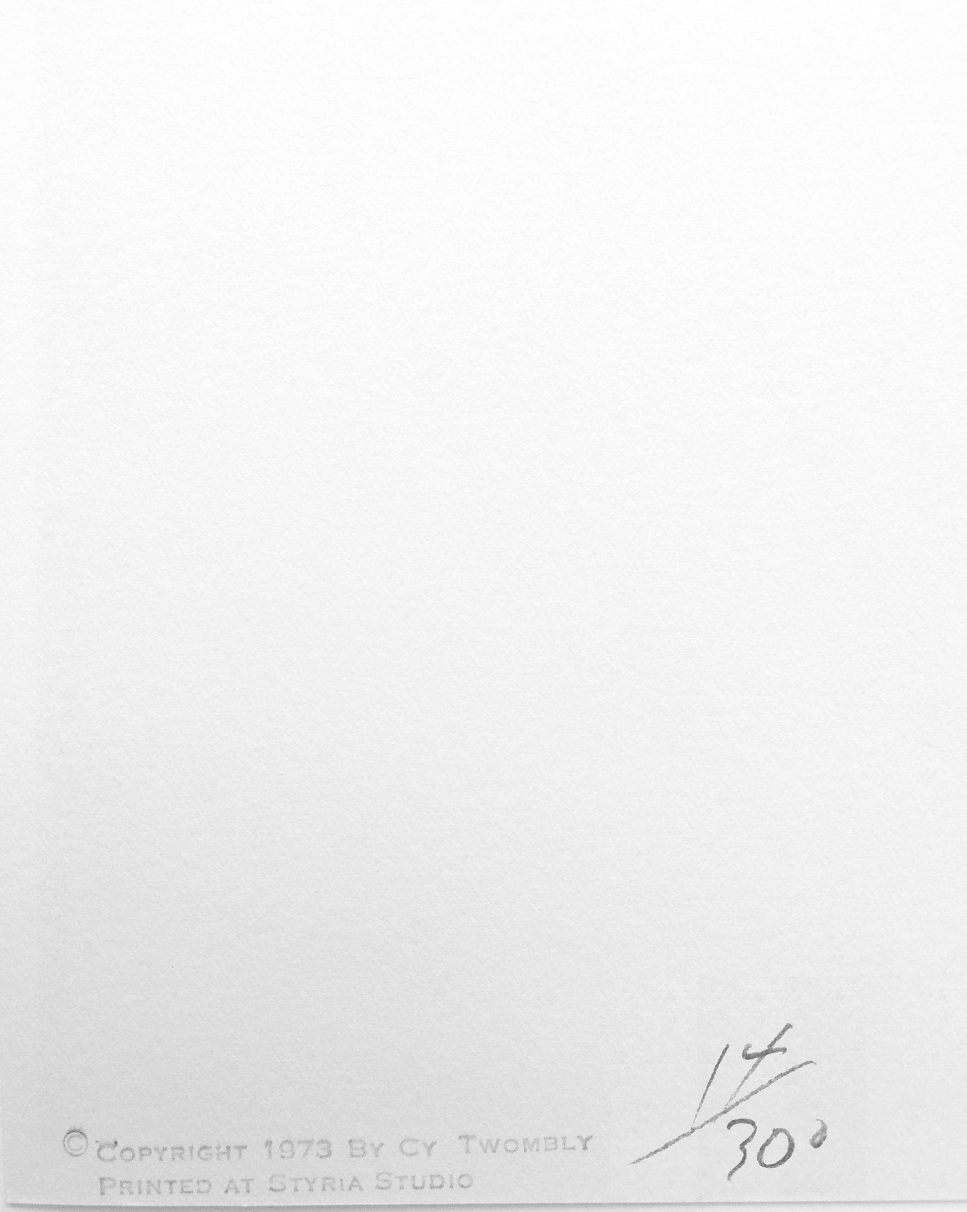 Cy Twombly Untitled 1973 Bastian 38 Limited Edition Screenprint - Joseph K. Levene Fine Art, Ltd. 