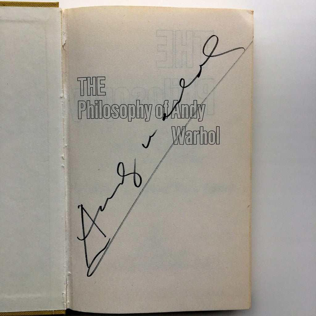 Andy Warhol The Philosophy of Andy Warhol (From A to B and Back Again), 1975 Signed Full Signature 1st Ed