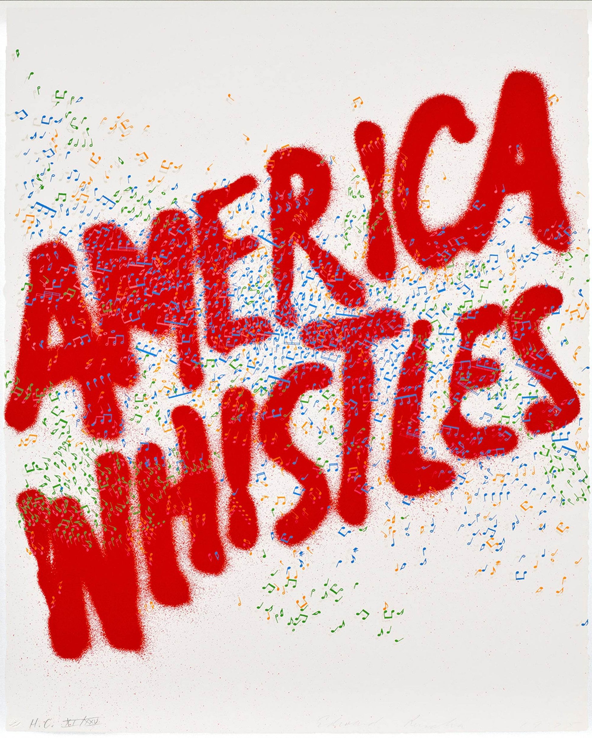 Ed Ruscha America Whistles 1975 Siri Engberg 84 Signed Original Lithograph - Joseph K. Levene Fine Art, Ltd. 
