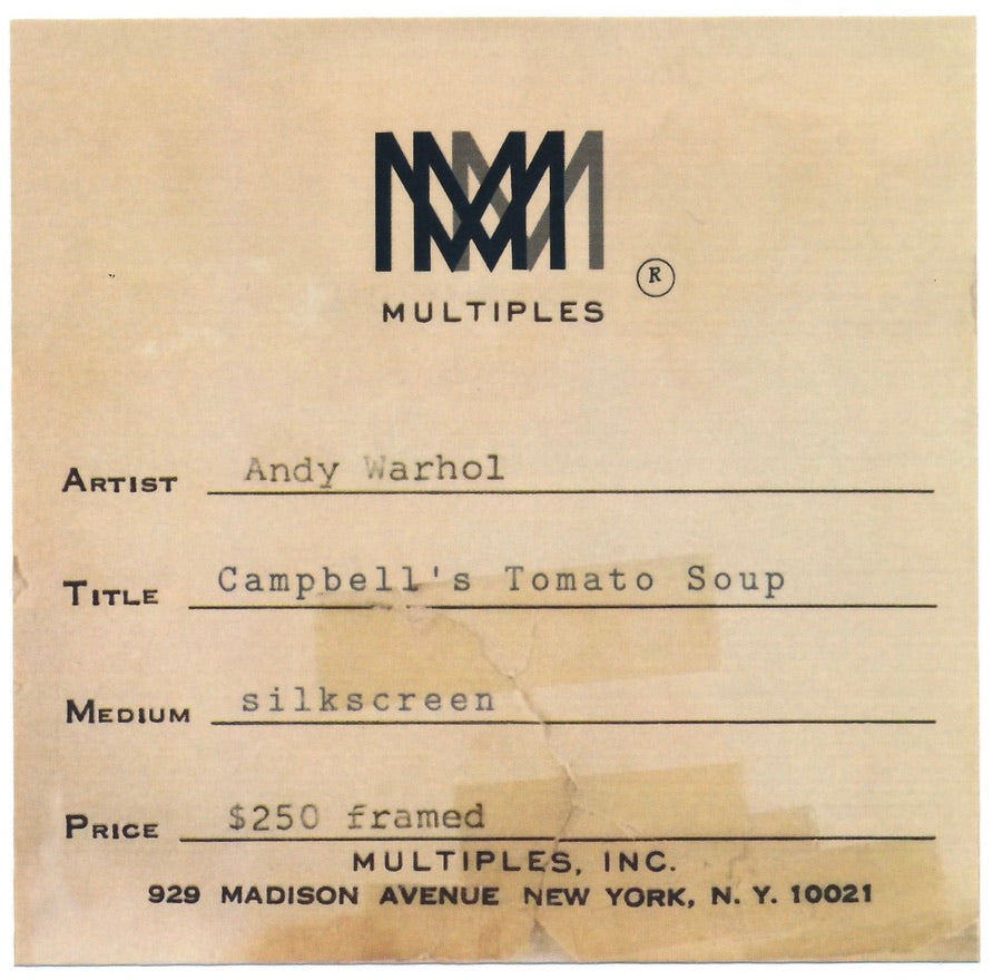 Andy Warhol Campbell’s Tomato Soup Can 1968 Silkscreen