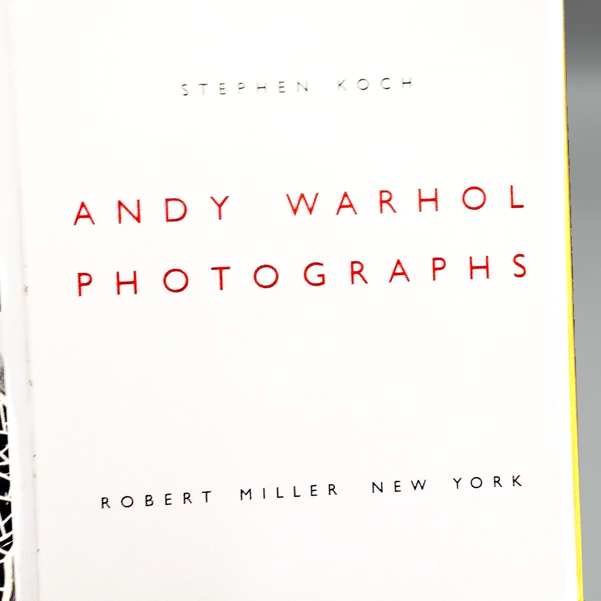 Andy Warhol Photographs, 1995 Robert Miller Gallery 1st Edition