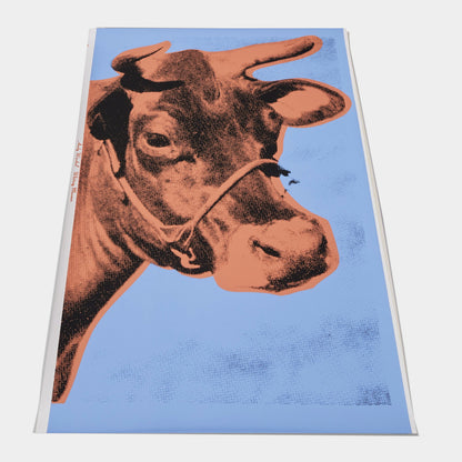 Another View Andy Warhol Cow (F&S II. 11A), 1971 Screenprint in colors on wallpaper 46 x 29 5/8 inches Authenticated on verso with official stamps from Estate of Andy Warhol & the Andy Warhol Foundation for the Visual Arts, numbered in pencil with ID “0375AWF.425” along with Initials “TJH” (Tim J. Hunt) unframed 