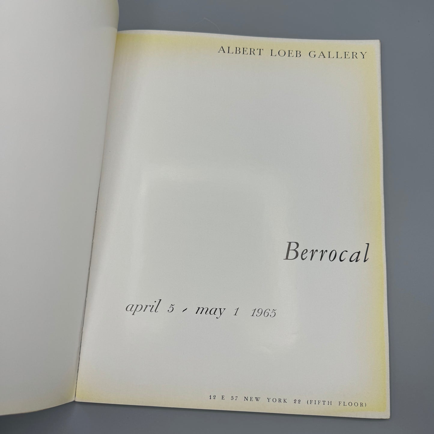 Berrocal Exhibition Catalog Albert Loeb Gallery, 1965