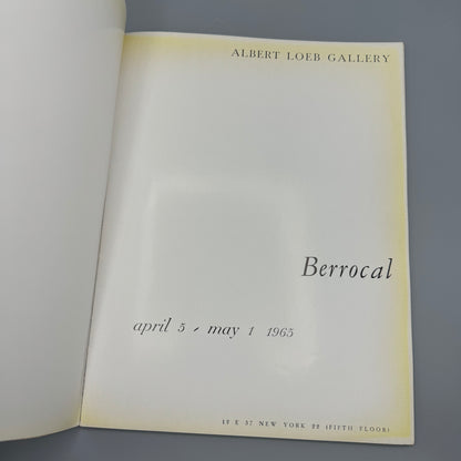 Berrocal Exhibition Catalog Albert Loeb Gallery, 1965