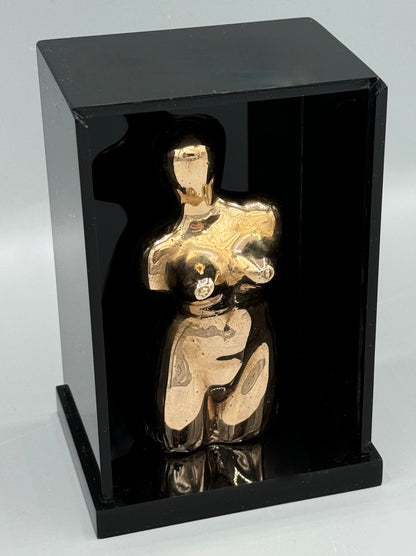 Man Ray
Vierge apprivoisée /Domesticated Virgin (Let me out), 1969
Bronze Ready-Made Sculpture in Original Plexiglass Presentation Box