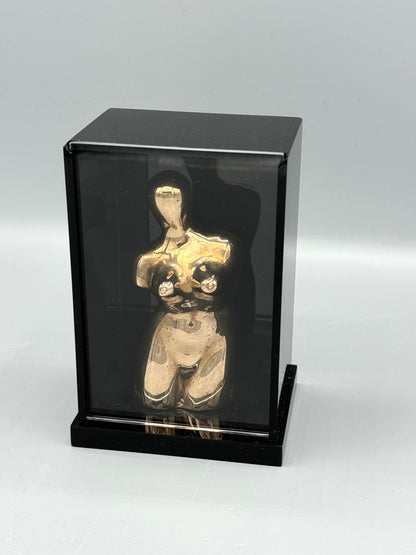 Man Ray
Vierge apprivoisée /Domesticated Virgin (Let me out), 1969
Bronze Ready-Made Sculpture in Original Plexiglass Presentation Box