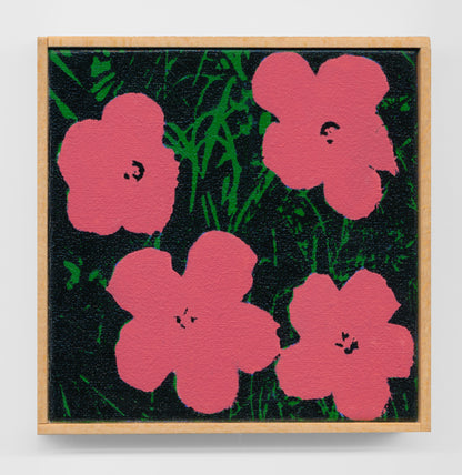 Richard Pettibone Andy Warhol Flowers 1964 Unique Appropriation on Canvas in Artist's Frame Signed