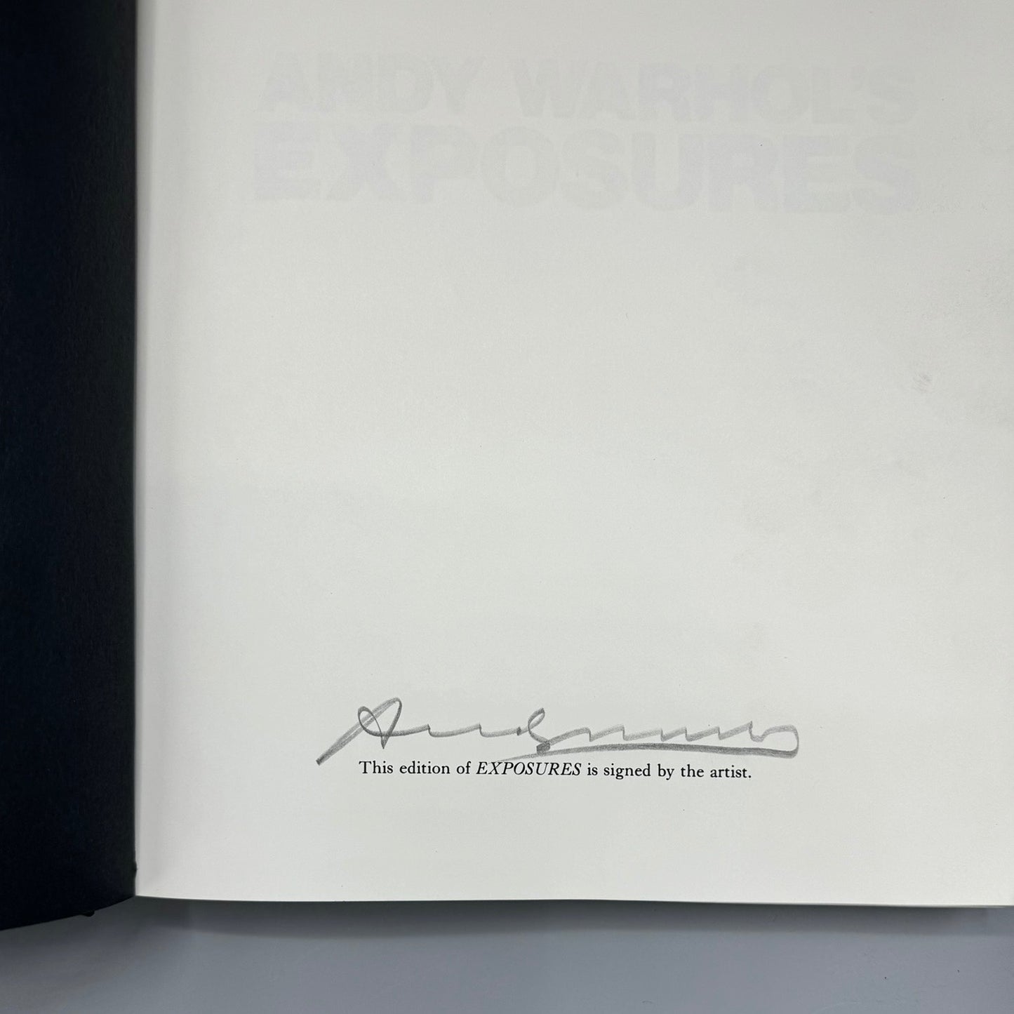 Andy Warhol’s Exposures, 1970, Hand Signed 1st Edition