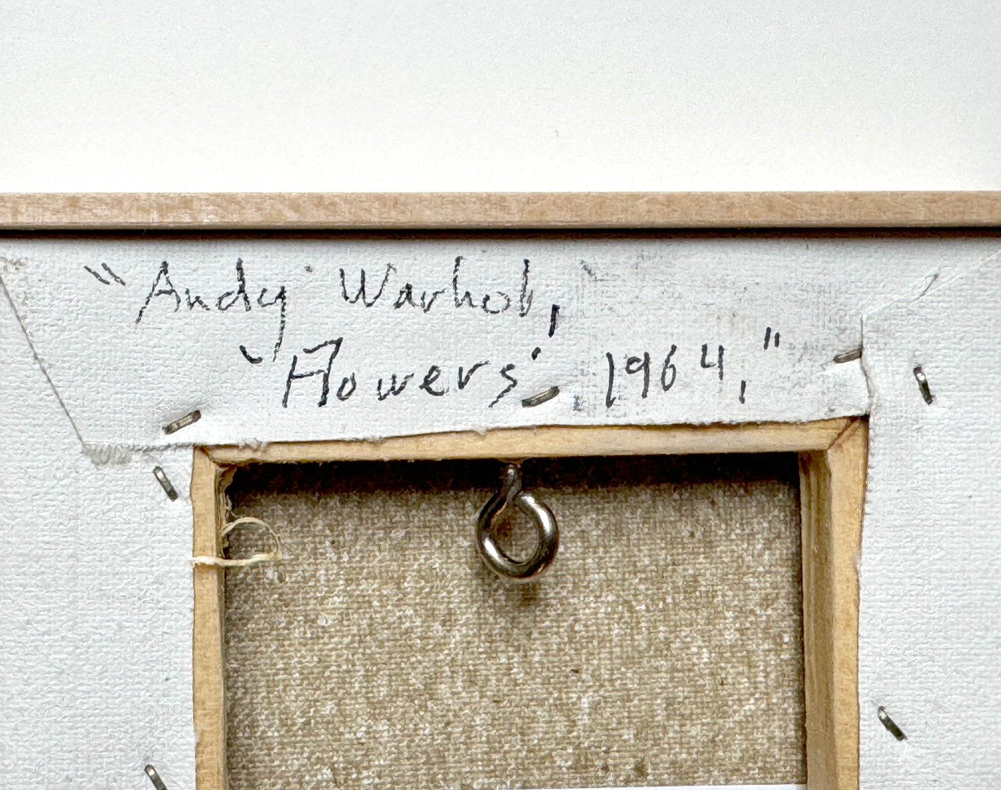 Detail Title on verso Richard Pettibone Andy Warhol Flowers 1964 Unique Appropriation Signed