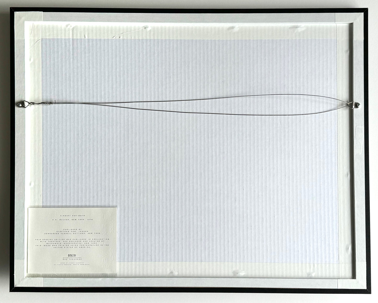 Hiroshi Sugimoto U.A. Walker, 1978 Photogravure verso of frame