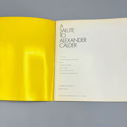 A Salute to Alexander Calder; Sculpture; Watercolors and Drawings; Prints; Illustrated Books; And Jewelry in the Collection of the Museum of Modern Art
