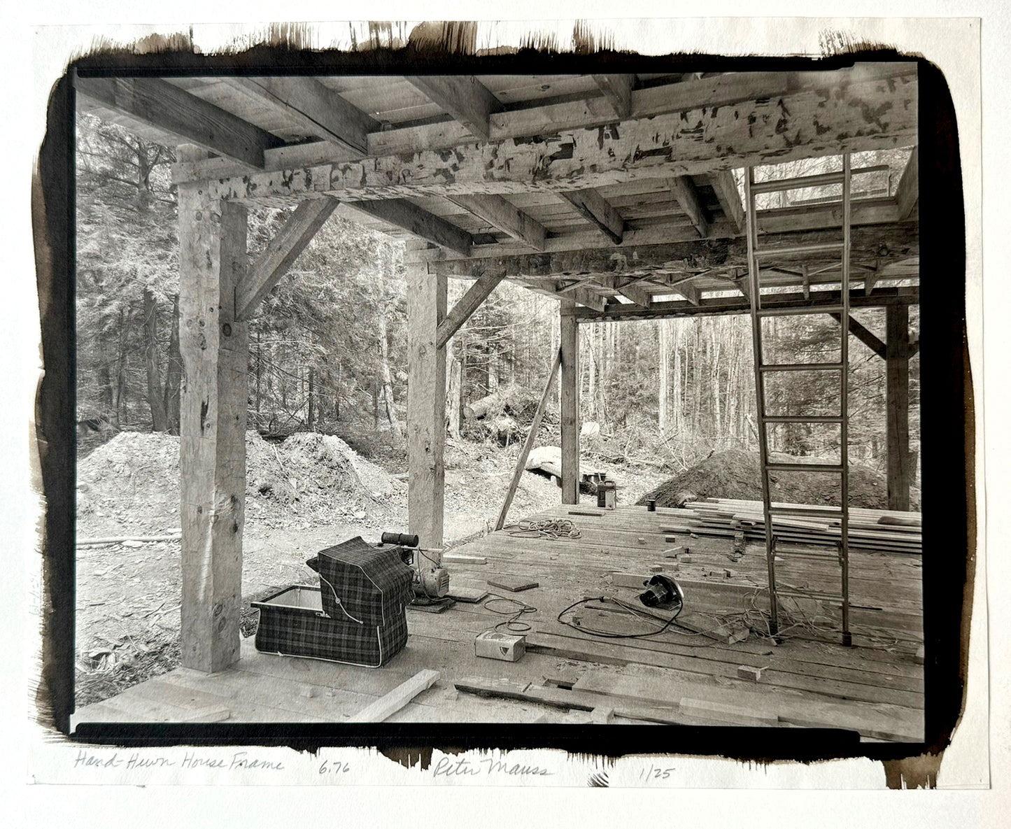 Peter Mauss Vintage Hand-Hewn House Frame 1976 Gelatin Silver Print