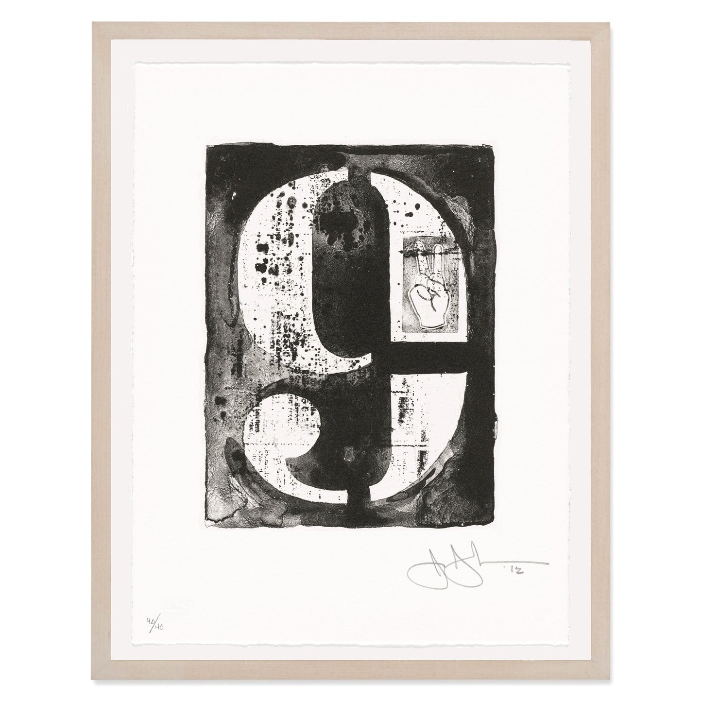 Jasper Johns Figure 9 from 0–9 2012 ULAE 321 Signed Original Lithograph