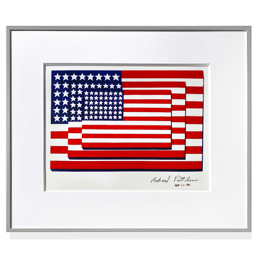 Richard Pettibone "Jasper Johns Three Flags 1958", 2001 Unique Appropriation Signed Framed