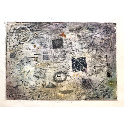 David Shapiro Untitled 1980 Hand Colored Etching & Collage