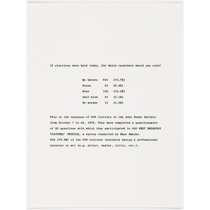 Hans Haacke Untitled, 1973 Numbered Limited Edition Screenprint