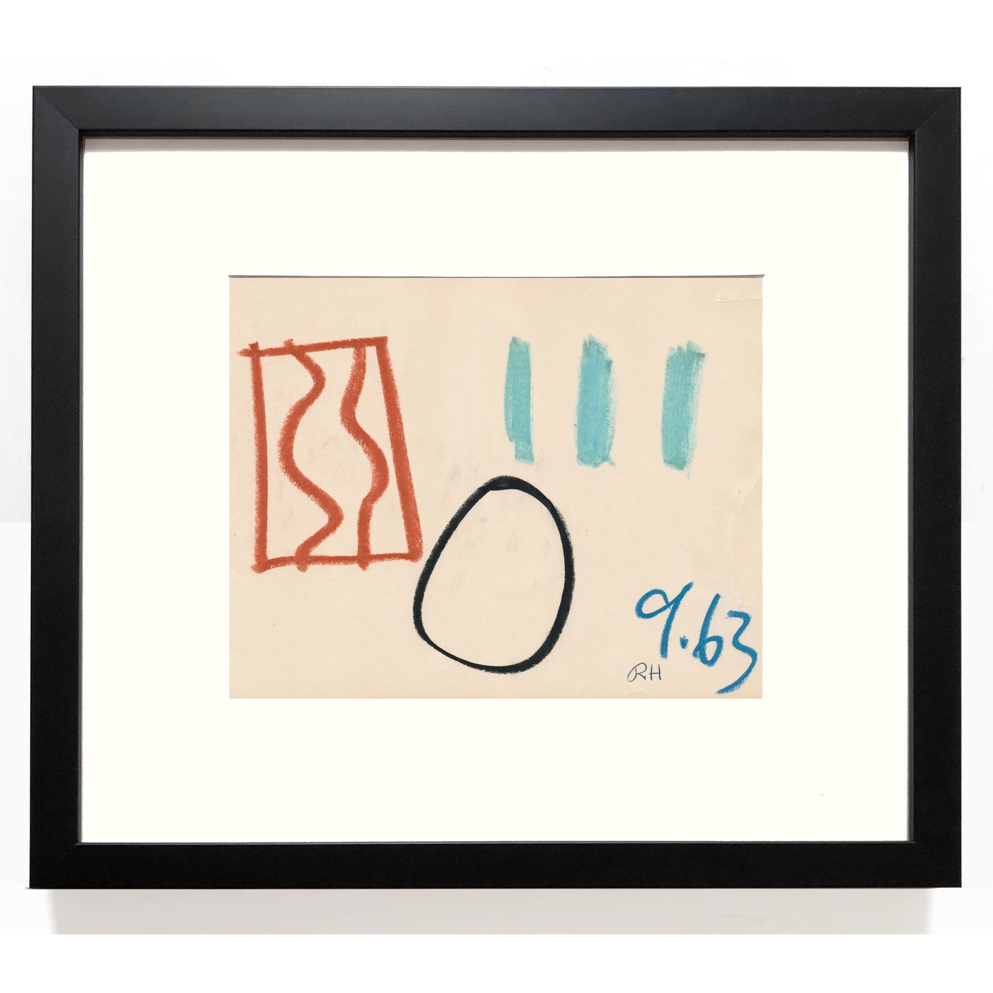 Raymond Hendler Untitled (9.63), 1963 Signed Unique Crayon Paper